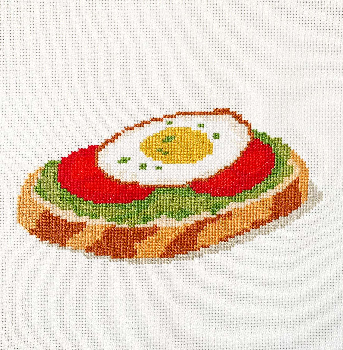 Avocado Toast Counted Cross Stitch Kit - Main Design Pattern