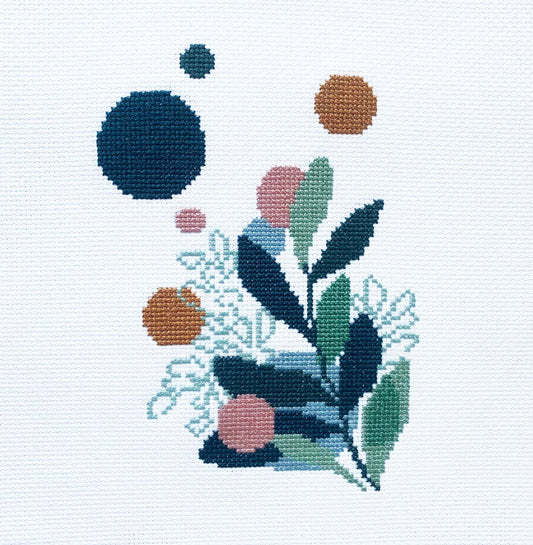 Boho Leaves Cross Stitch Kit - Main Design Pattern