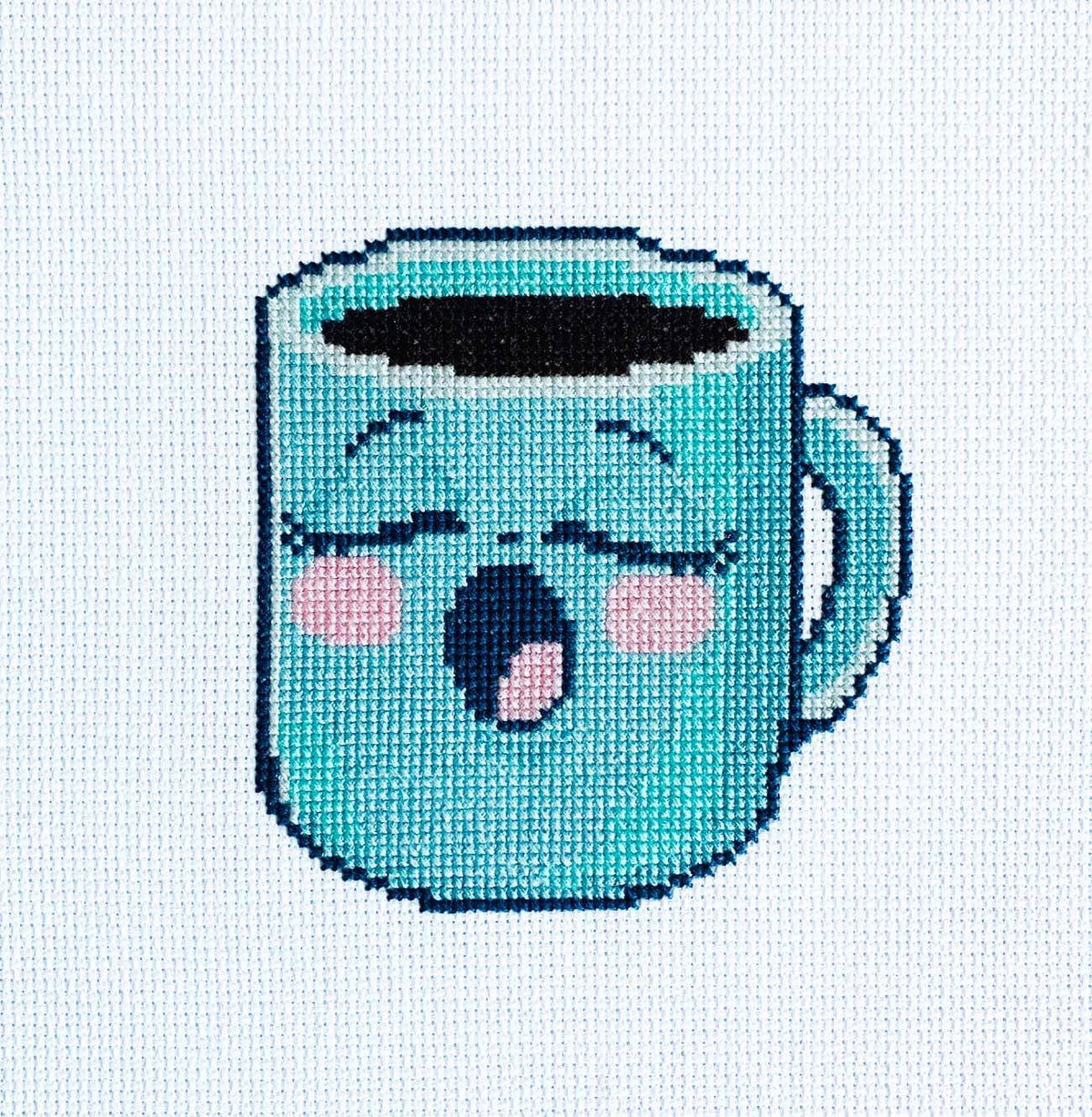 5 A.M. Coffee Counted Cross Stitch Kit - Main Design Pattern