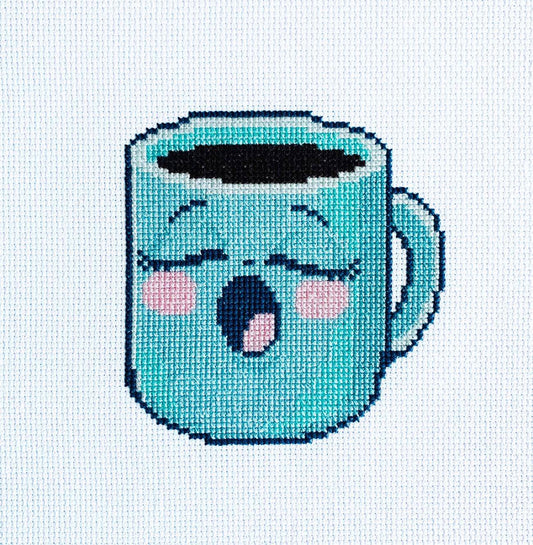 5 A.M. Coffee Counted Cross Stitch Kit - Main Design Pattern