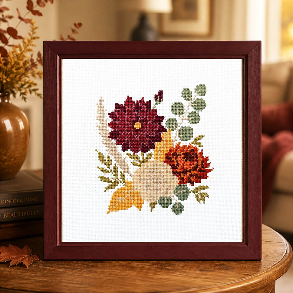 Bouquet Counted Cross Stitch Kit - Lifestyle Photo