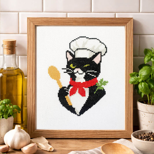 Le Chef Counted Cross Stitch Kit - Lifestyle Photo