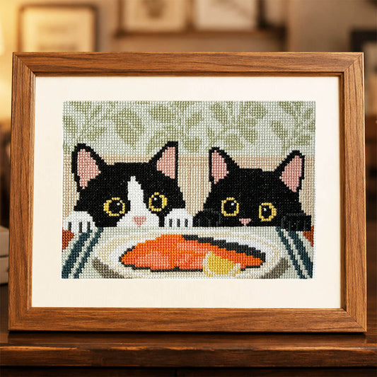 Dinner Inspectors Counted Cross Stitch Kit - Lifestyle Photo