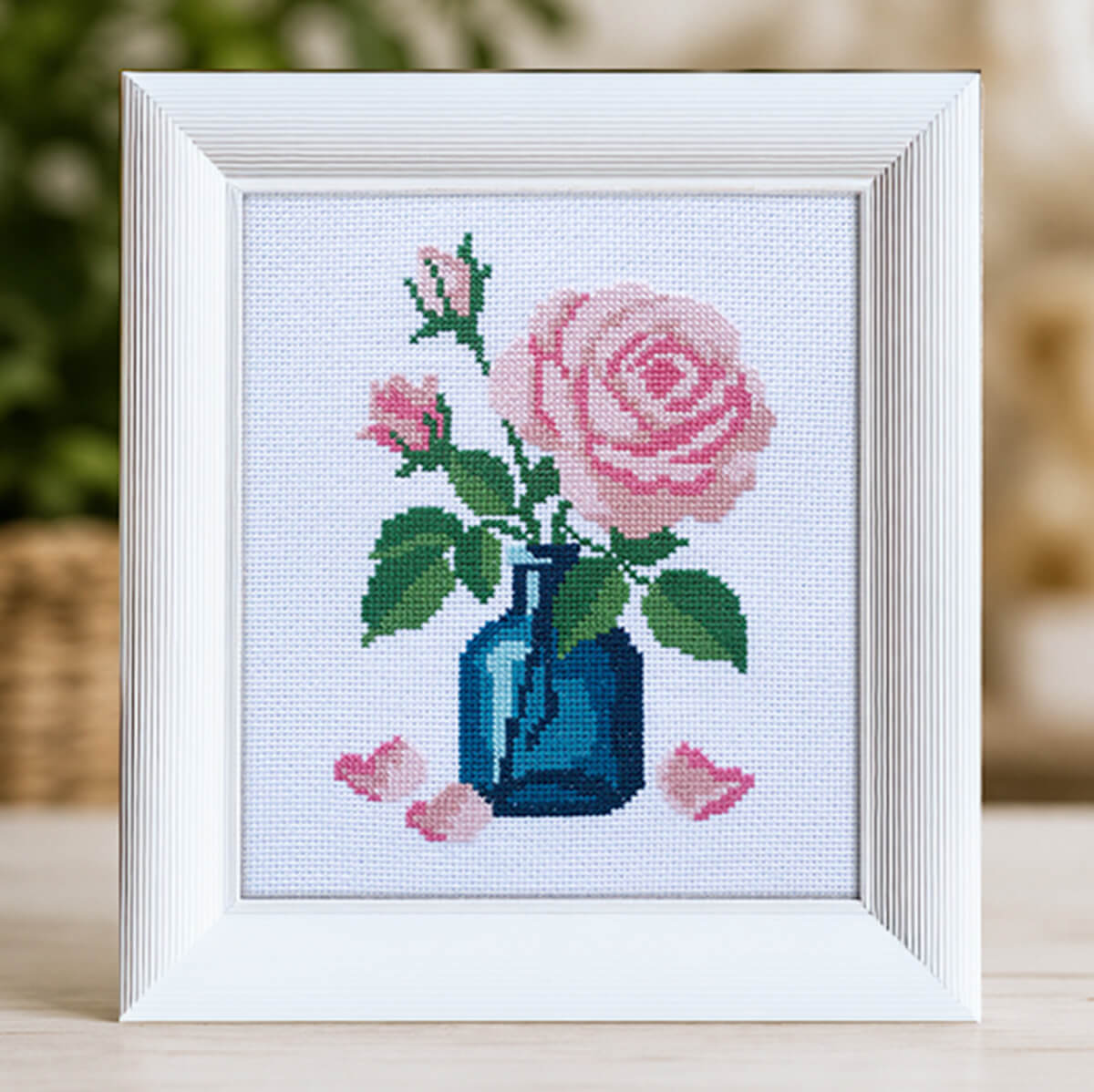 English Rose Counted Cross Stitch Kit - Lifestyle Photo