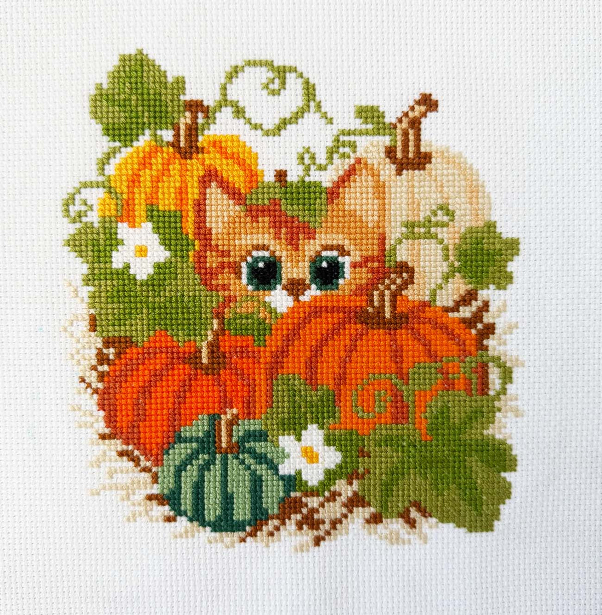 Ginger and Pumpkins Counted Cross Stitch Kit - Main Design Pattern