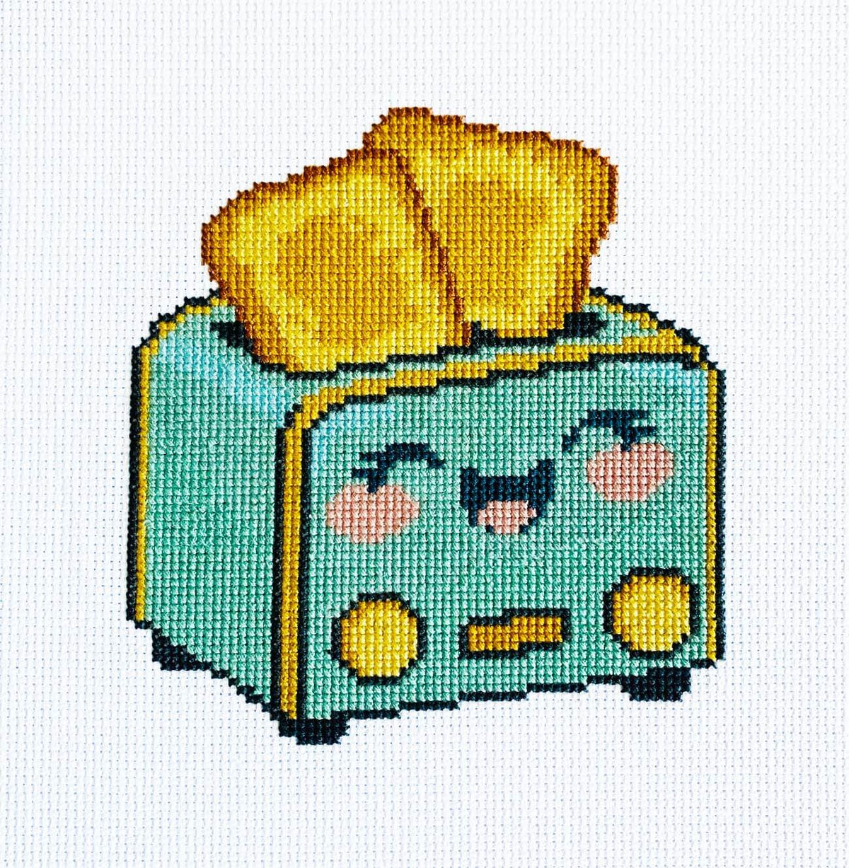 Happy Toaster Counted Cross Stitch Kit - Main Design Pattern