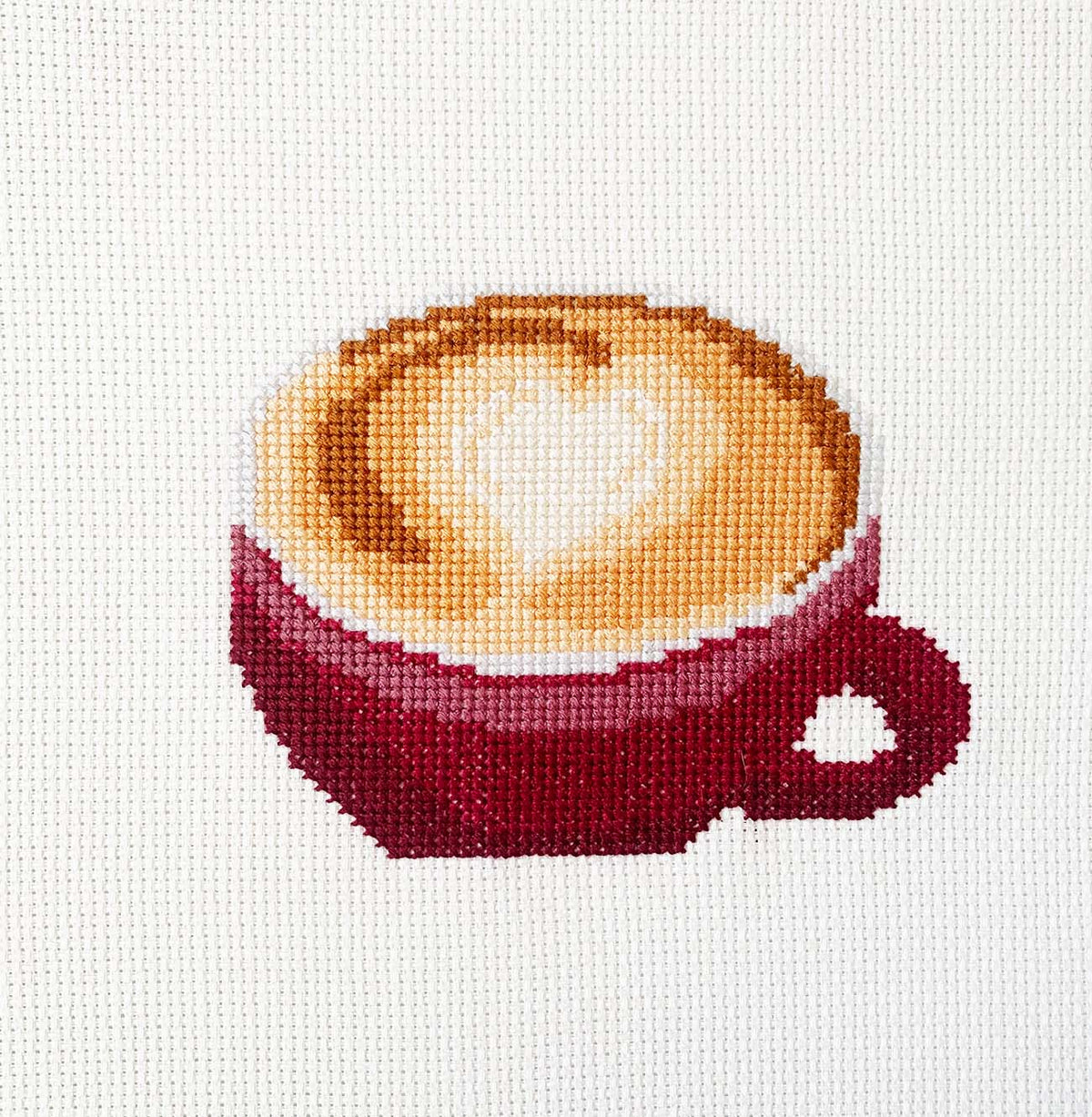 Latte With Love Counted Cross Stitch Kit - Main Design Pattern