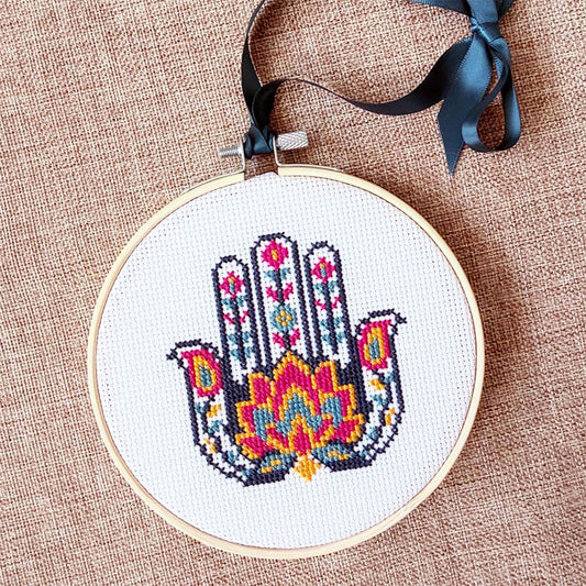 Mandala Hand Counted Cross Stitch Kit - Lifestyle Photo