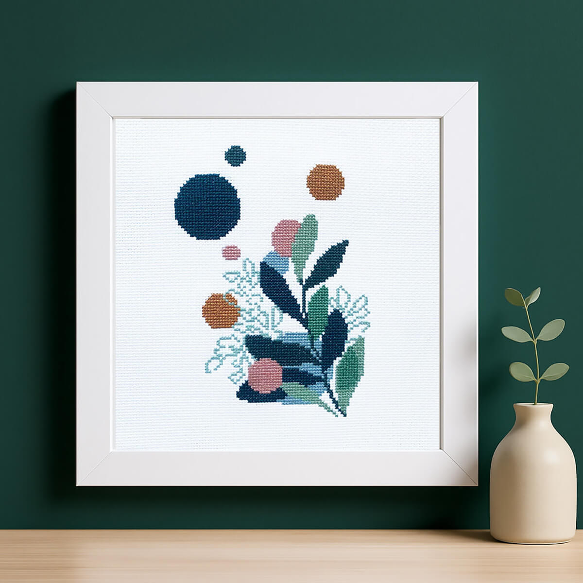 Boho Leaves Cross Stitch Kit - Lifestyle Photo